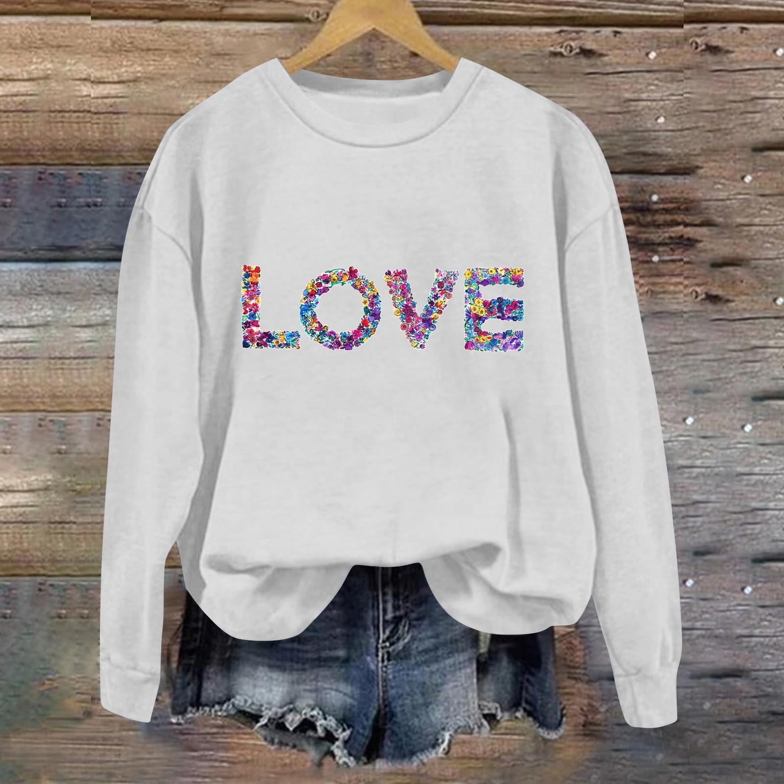 

Women s Fashion Long Sleeve Print Round Neck Sweater Top XL білий