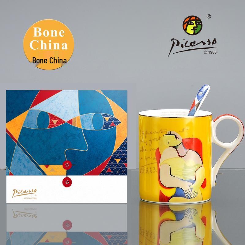 Picasso Bone China Art Mug with Spoon