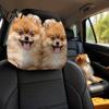 Cute Dog Print Car Accessories 2Pcs Headrest Covers, Breathable Auto Seat Durable Fade Resistant Decor Protectors, Stretchy Universal Interior for SUV