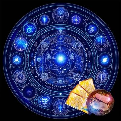 Mantel de Astrología con Símbolos Misteriosos Mantel para Adivinaciones de Tarots Tela para Altares Accesorios para Tablero de Juego de Adivinaciones