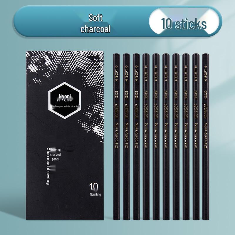 Neoni Matte Sketching & Soft Charcoal Pencils for Art Students with Professional Painting Brushes.
