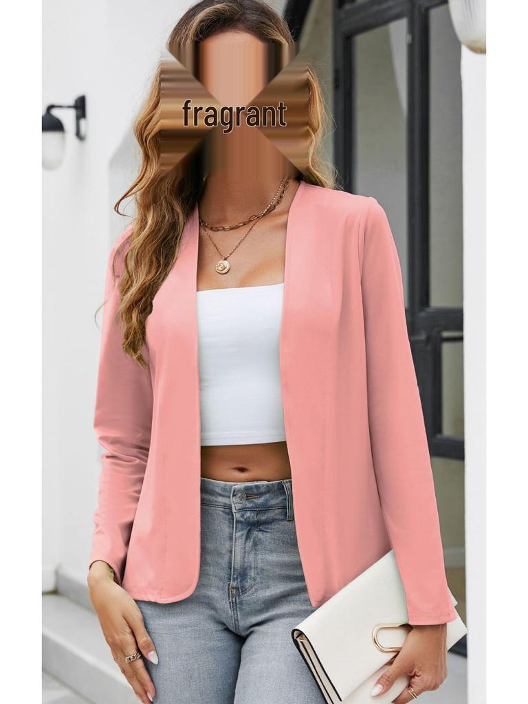 2026 Bestseller Slim Fit Long Sleeve Collarless Cardigan Blazer Jacket