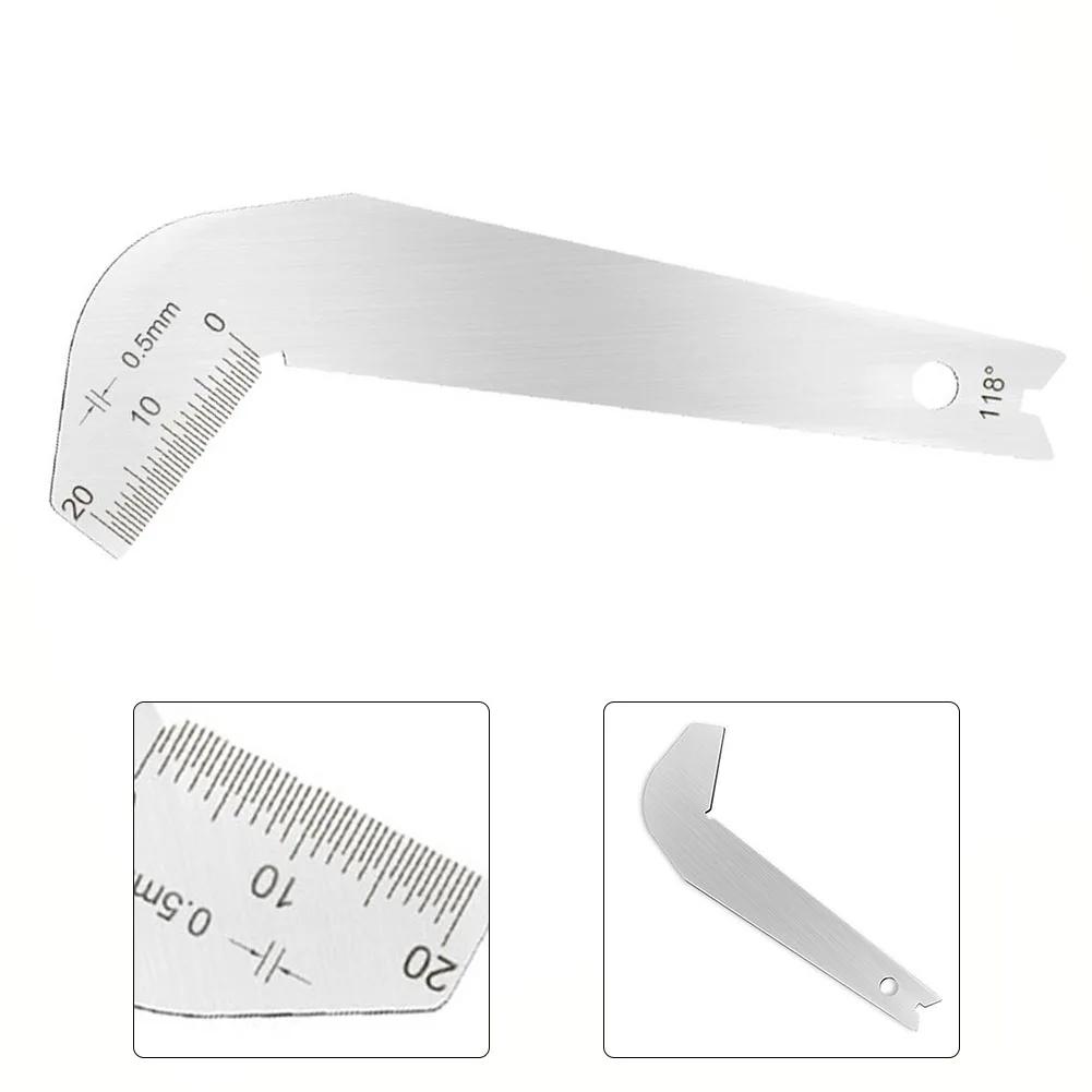 1 pièce Jauge d'angle pour forets 118 degrés Jauge d'angle Jauge de centre de meulage Outils de mesure d'affûtage Jauge de gabarit