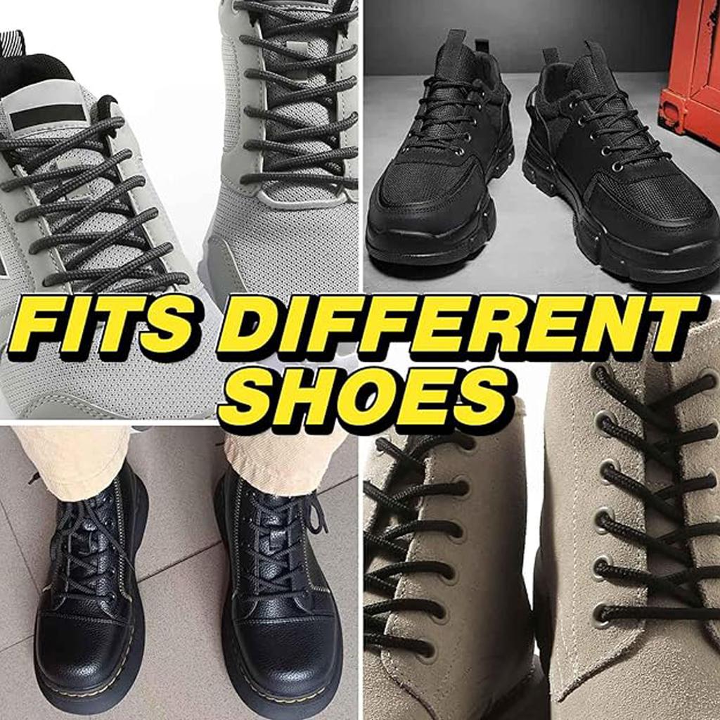 Black Classic Round Shoelaces Durable Polyester Solid Shoe Laces Boot Laces for Shoes Sneaker Shoelace