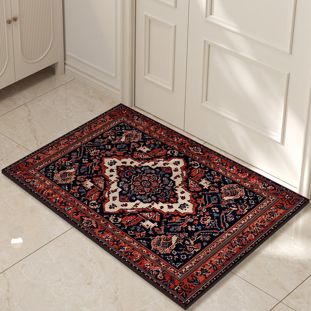 Retro Entrance Doormat Door Mat Outdoor Welcome Home Front Room Rugs Floor Foot Mat Hallway Carpet Anti Slip Washable