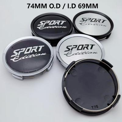 4 pièces 74MM ( Diamètre Intérieur 69MM) Emblème Badge Logo Édition Sport Cache-Moyeux de Roue de Voiture Jantes Moyeu Jante Cache-Moyeux Remplacer Accessoires de Voiture