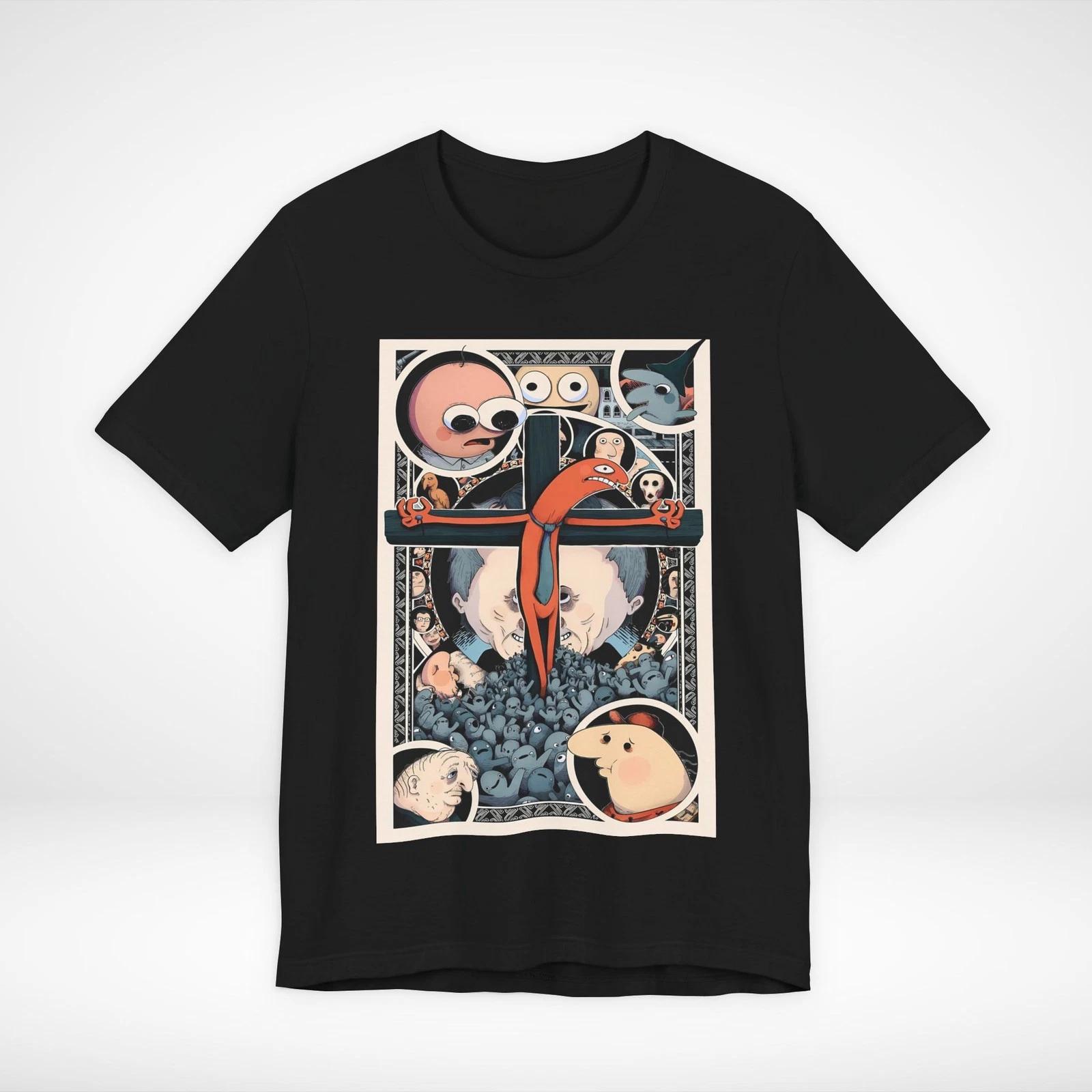 Smiling Friends Charlie Pim Glep Cross Cheese Graphic Tee Adult Swim Shirt 2XL