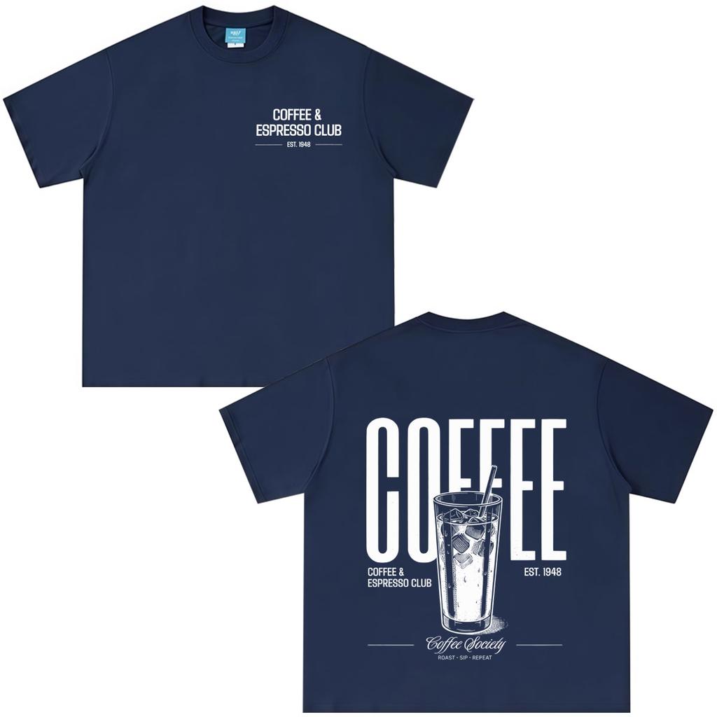 Iced Coffee Funny Print Tshirt Unisex Unisex Vintage Fashion Tshirt Summer Shortsleeved Loose Casual Cotton Tshirts Streetwear