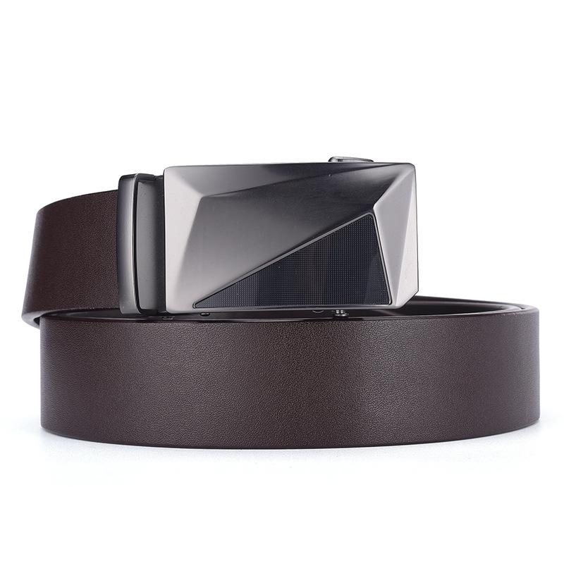 High-End First-Layer Cowhide Belt Men'S Belt Automatic Buckle Pure Cowhide Simple Casual Business Men'S Belt