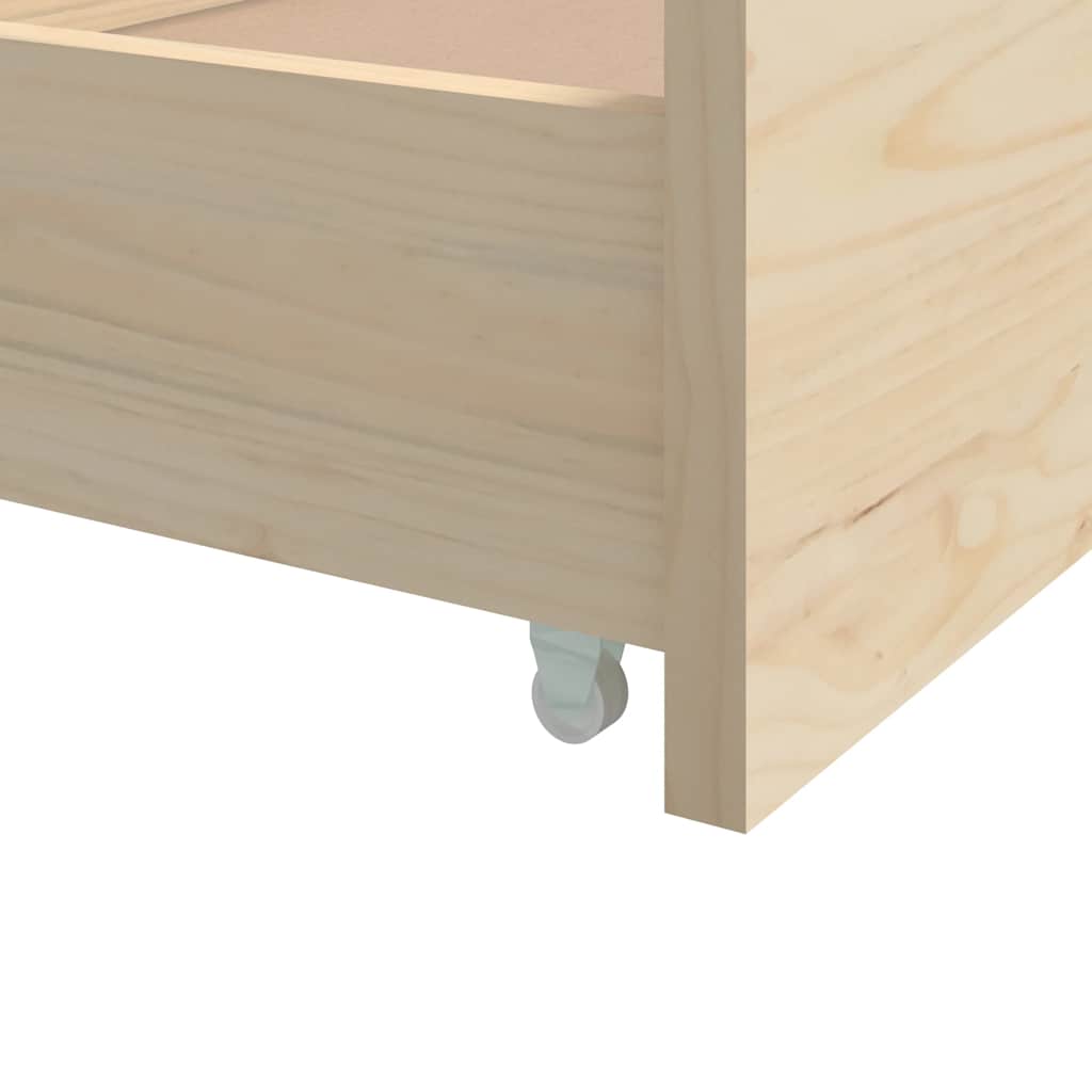 Vidaxl Bed Frame with Drawers, Solid Pine Wood, 90 X 200 Cm