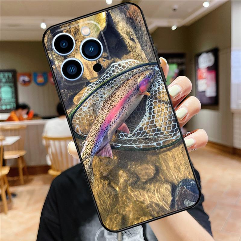 

Rainbow Trout Fishing Skin Case For iPhone 17 15 14 13 12 11 16 Pro Max Mini Plus 16e 17 Air Bumper Cover Accessories iPhone 15 Pro