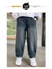 Boys' Velvet-Lined Jeans for Autumn/Winter - Medium/Large Children's One-Piece Long Pants