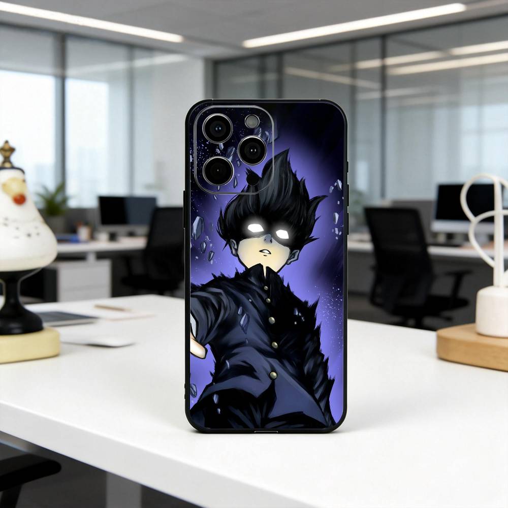 Mob P-Psycho 100 Shigeo K-Kageyama Phone Case For iPhone 17, 16,15,14,13,12,11 Plus,Pro Max, Others Soft Black Cover