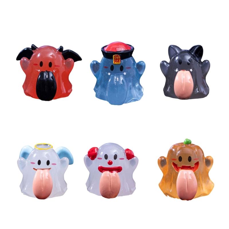 

Halloweens Ghosty Figurines Resins Ghosty Statues Lights in the Darks Pumpkins Ghosty Ornament Indoor Halloweens Decors 1