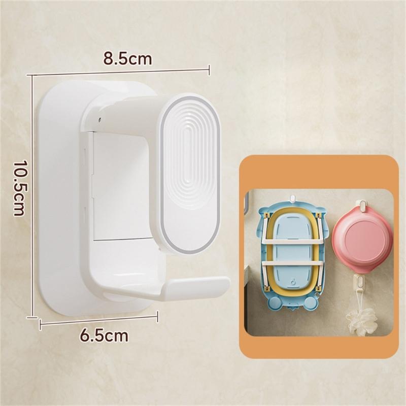 Adjustable Tension Shower Hook Space Efficient ABS Bathroom Storage Solution Telescopic Wall Mounted Storage Rack