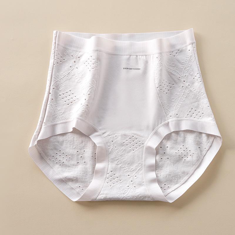 Women s High-Waisted Seamless Cotton Butt-Lifting Jacquard Antibacterial Briefs 2XL (160-180 kg)