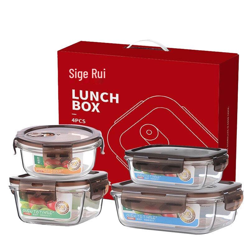 Sigore Glass Lunch Box Gift Set (4-Piece)