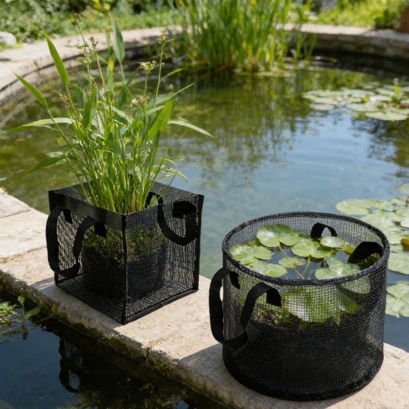 Heavy Type Meshes Plant Baskets with Stable Handle Water Garden Planting Bags for Pond and Water Gardens