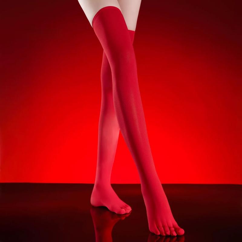 

Anti-Friction Five-Toes Thigh High Stockings 120D Velvet Breathable Leg Warmers Women Sexy Stretchy Over Knee Long Socks One Size