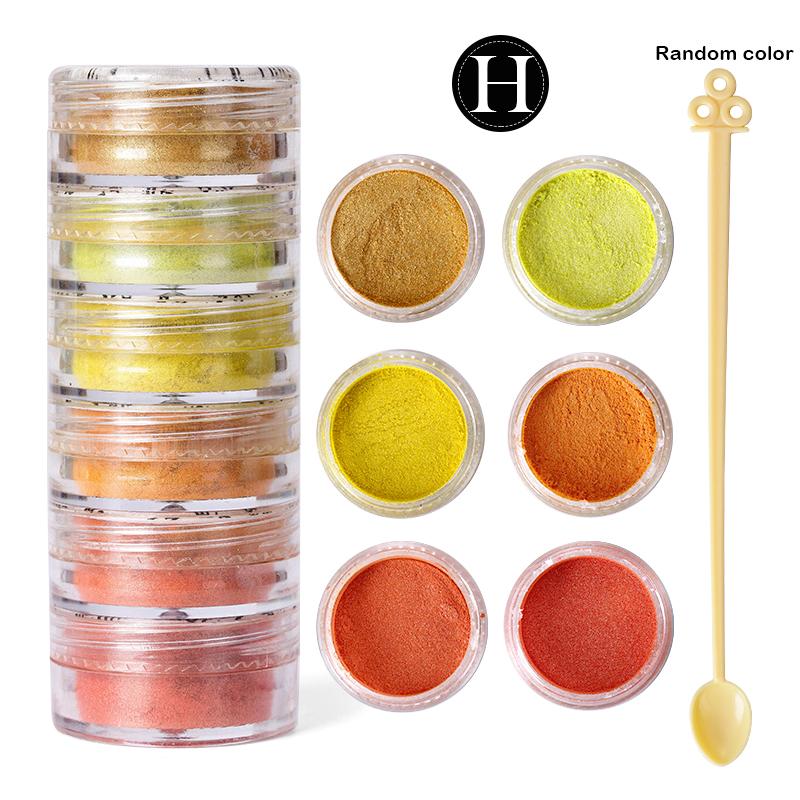 6 Colors/Set Pearlescent Mica Powder Resin Pigment Powder Epoxy Resin Mold Colorant Dye for DIY Epoxy Resin Jewelry Accessories