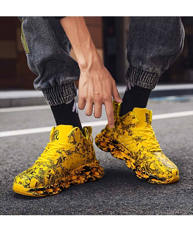 Men's trend versatile thick-soled heightening Korean version breathable running large-size men's shoes sports trendy shoes basketball shoes