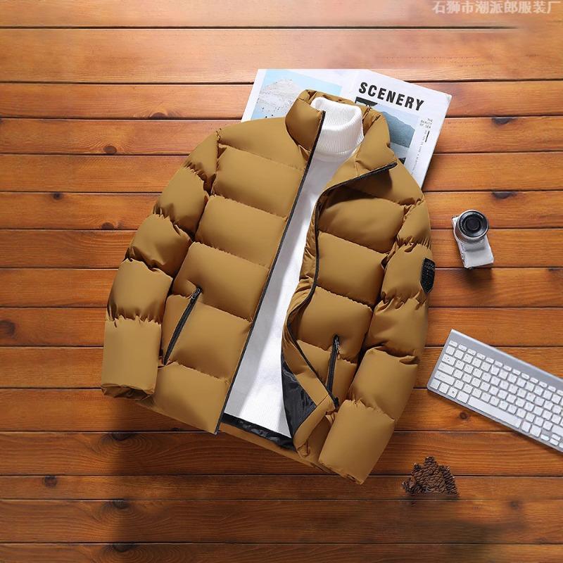 Padded clothes winter men's and women's new thickened warm padded clothes versatile outer wear casual couple blue coat padded jacket top