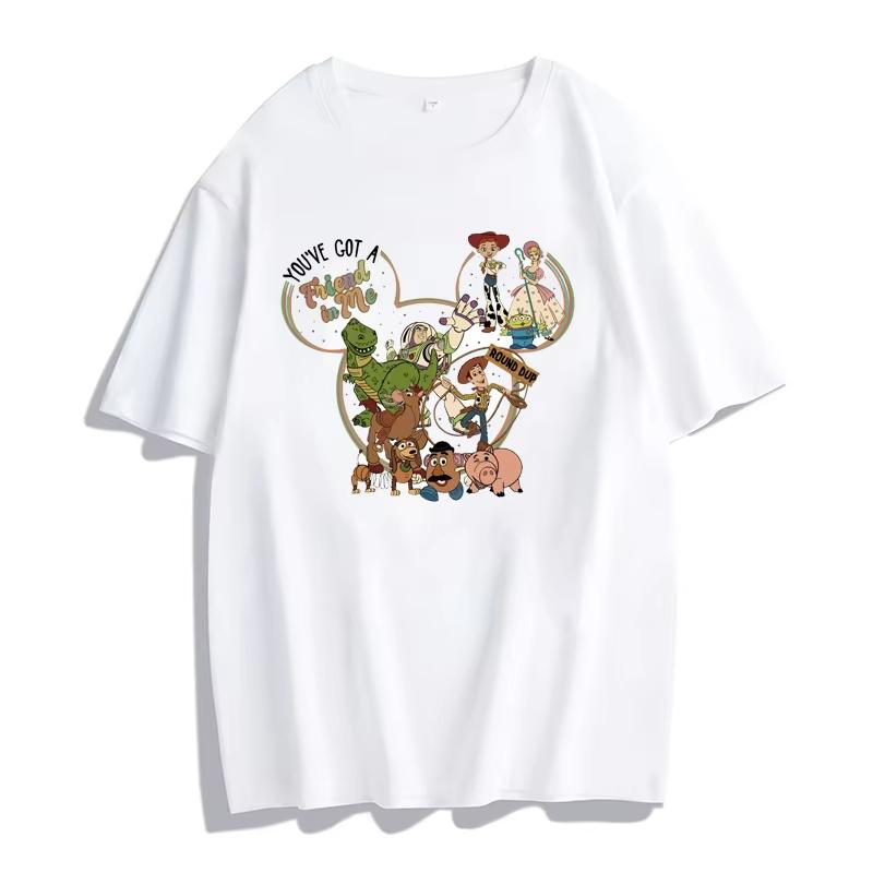 Toy Story Printed Tshirt Summer Women Casual Short Sleeves Streetwear T Shirt Cartoon Graphic Tshirt Harajuku Tees Tops