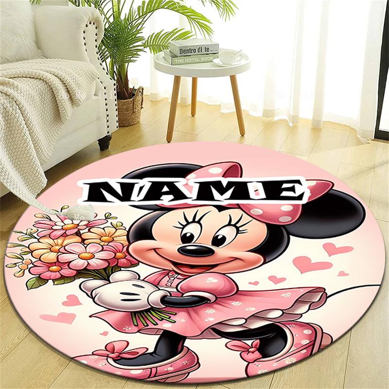 Personalized M-Minnie Round Chair Office Rug - Perfect for Mat, Office Chair & More - Ideal Gift for Birthdays and Holidays