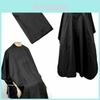 Premium Black Hair Cutting Cape Gown For Adults With Secure Velcro Fastener