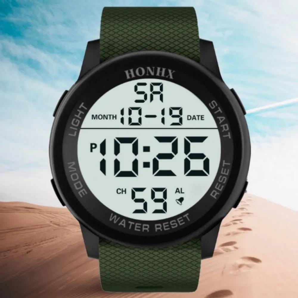 Light Men s Color Wristwatch Sports Electronic black