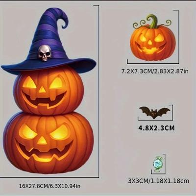 Halloween Kürbis Glasaufkleber, exquisite Feiertags-Partydekorationsanordnung Süßigkeiten Kürbis Laterne schwarze Katze Fensteraufkleber