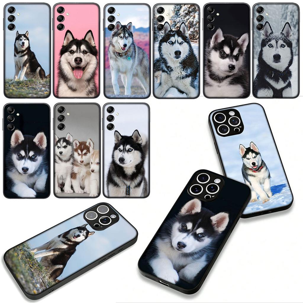 Phone Cover Lovely Husky Dog Funny Casing for Apple iPhone 16 15 14 Plus 13 12 Mini 17 Pro Max + ProMax 16E Air 15+ Case