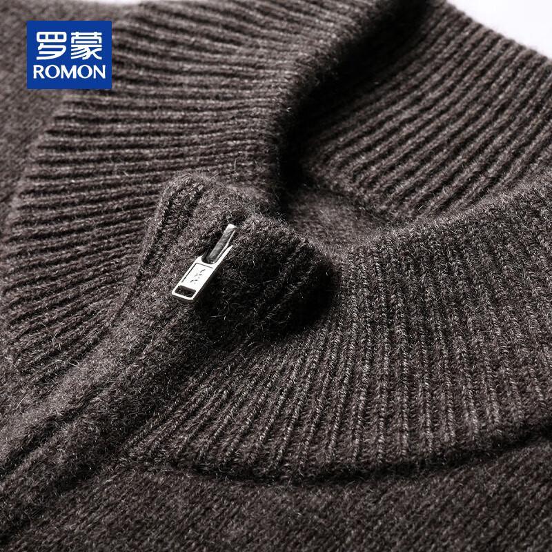 ROMON Men's 100% Pure Cashmere Zipper Cardigan