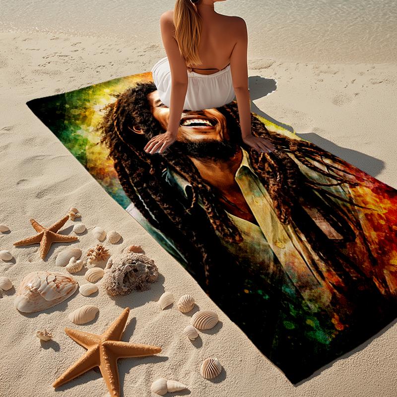 Bob music Vibrant Art Beach Towel, Super Soft Microfiber, Gift for Her/Him, Birthday, for Pool, Beach, Travel, Home Decor Fan gifts