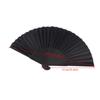 8.27"(21cm) Desktop Ornament Dance Props Bamboo Fans Ribs Hand Held Chinese Style Black Silk Folding Fan