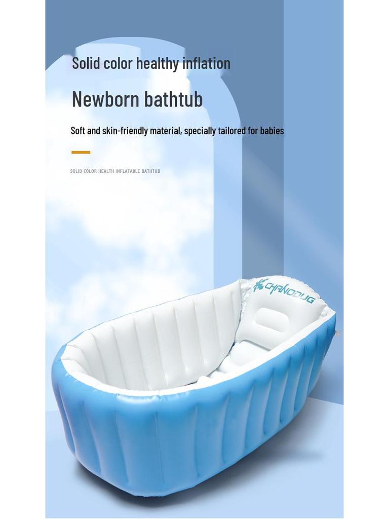 Foldable Inflatable Toddler Bathtub with Pump, Swim and Bathe Enlarged Design for Babies