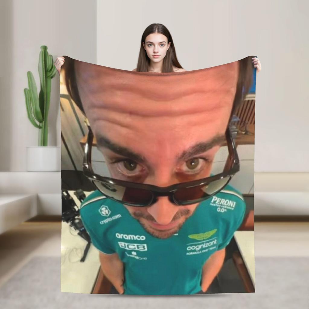 Coperte da Corsa Fernando Alonso Flanella Invernali Coperte Morbide Multifunzione per Divano Letto Trapunta