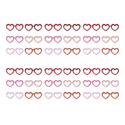 Set Of 36 Valentine Day Heart Glasses Paper Eyeglasses Stylish Party Accessories Handmade Eyewear for Family Gatherings