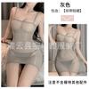 Sexy underwear pure desire transparent suspender hip wrap oily stockings sexy oily see-through tube top short skirt temptation nightdress