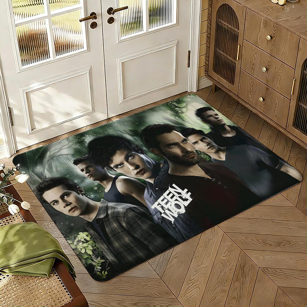Popular TV Teen Wolf Floor Mat Soft Thickened Absorbent Non-Slip Bedroom Living Room Door Mat Home Decor Flannel Rugs