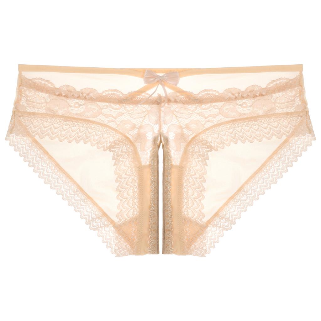 Men Sexy Lace Lingerie Knicker Briefs Sissy Underwear Bowknot Crotchless Panties Underpants Nightwear