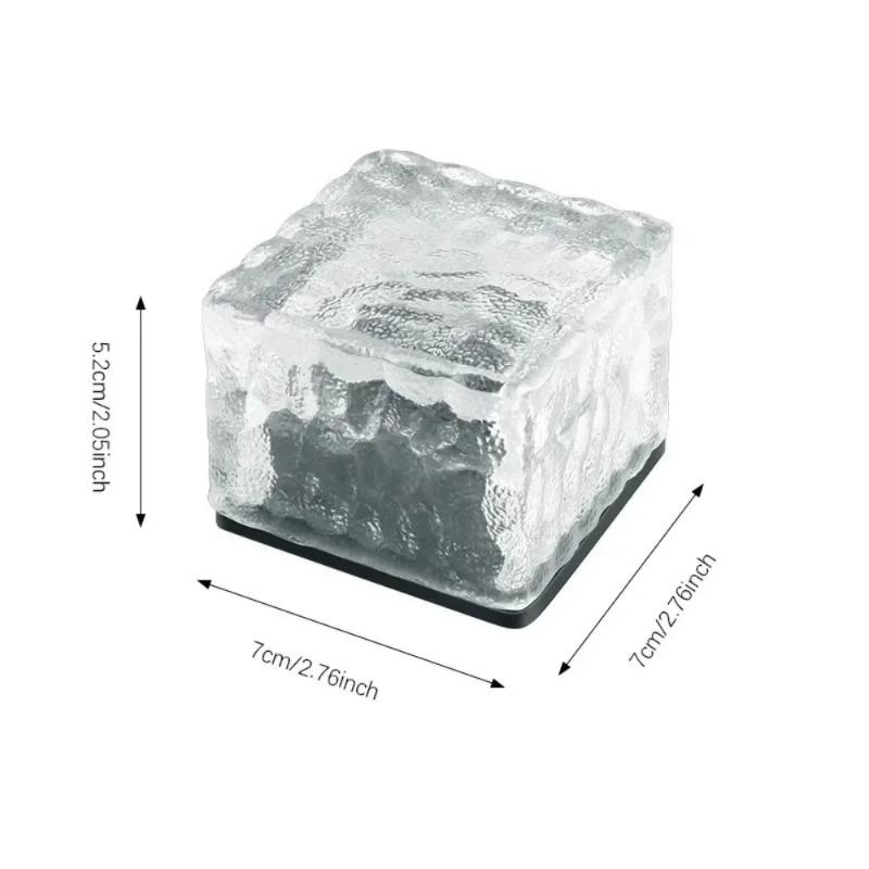 Atmosphere lights Solar Powered Ice Cube Lamp Glass Brick Landscape Square Glass Outdoor Road Courtyard Garden Decoration