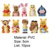 10Pcs Figure Model Winnie Pooh Bear Tigger Piglet Action Mini PVC Cartoon Ornament Miniature for Gift