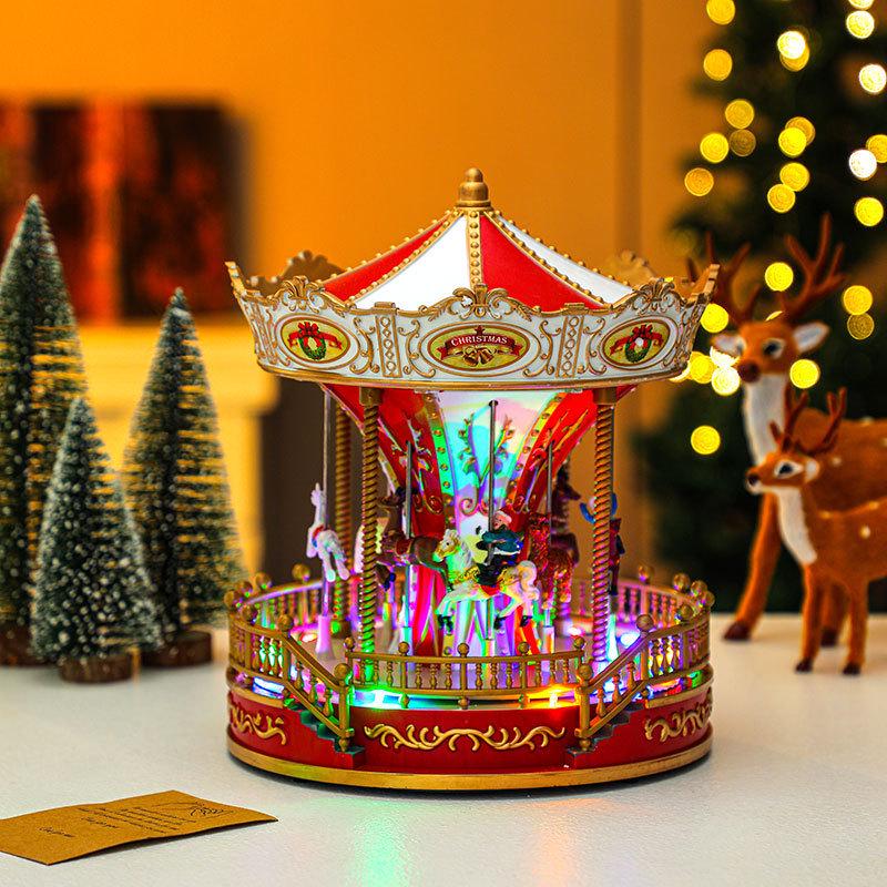 Christmas Carousel Music Box Ornament -