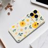 For iPhone 17 Pro Max Case Yellow Floral and Leaves Pattern Printing Straight Edge TPU Phone Back Cover