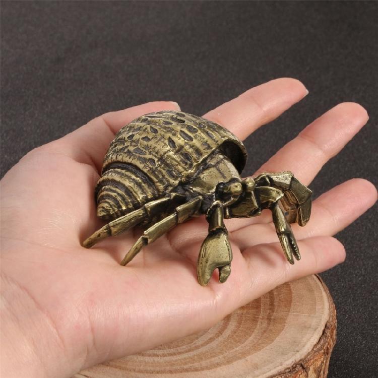 Metal Hermit Crabs Statue Decors Animal Figurine Decorative Ornament Collectible Figurine for Office Home Desktop Decors