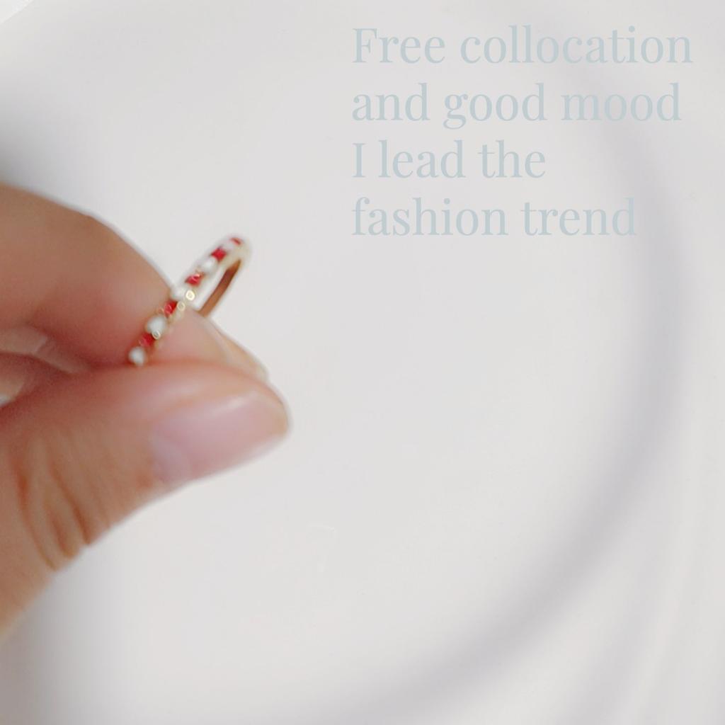 Trendy, Small And Versatile, Japanese And Korean Dripping Oil, Love Ring, Femininity, Fashionable, High-End Exquisite Index Finger Ring.