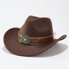 Men and Women Woolen Felt Hat European and American Jazz Hat Curled Top Hat Ethnic Style Sun Protection Hat Cowboy Hat