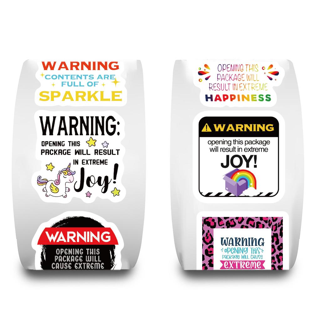 500PCS Warning Sticker Roll Stickers Motorcycle Motivational Laptop Word Funny Warning Decorative Student Stationery Stickers