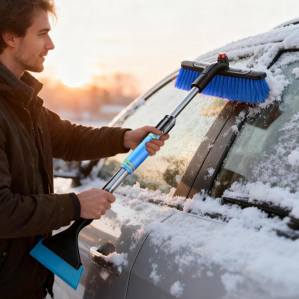 Ice Scrapers for Car Windshield Ergonomic Telescopic Detachable Automotive Window Cleaning Shovel for Vehicle Truck SUV Window